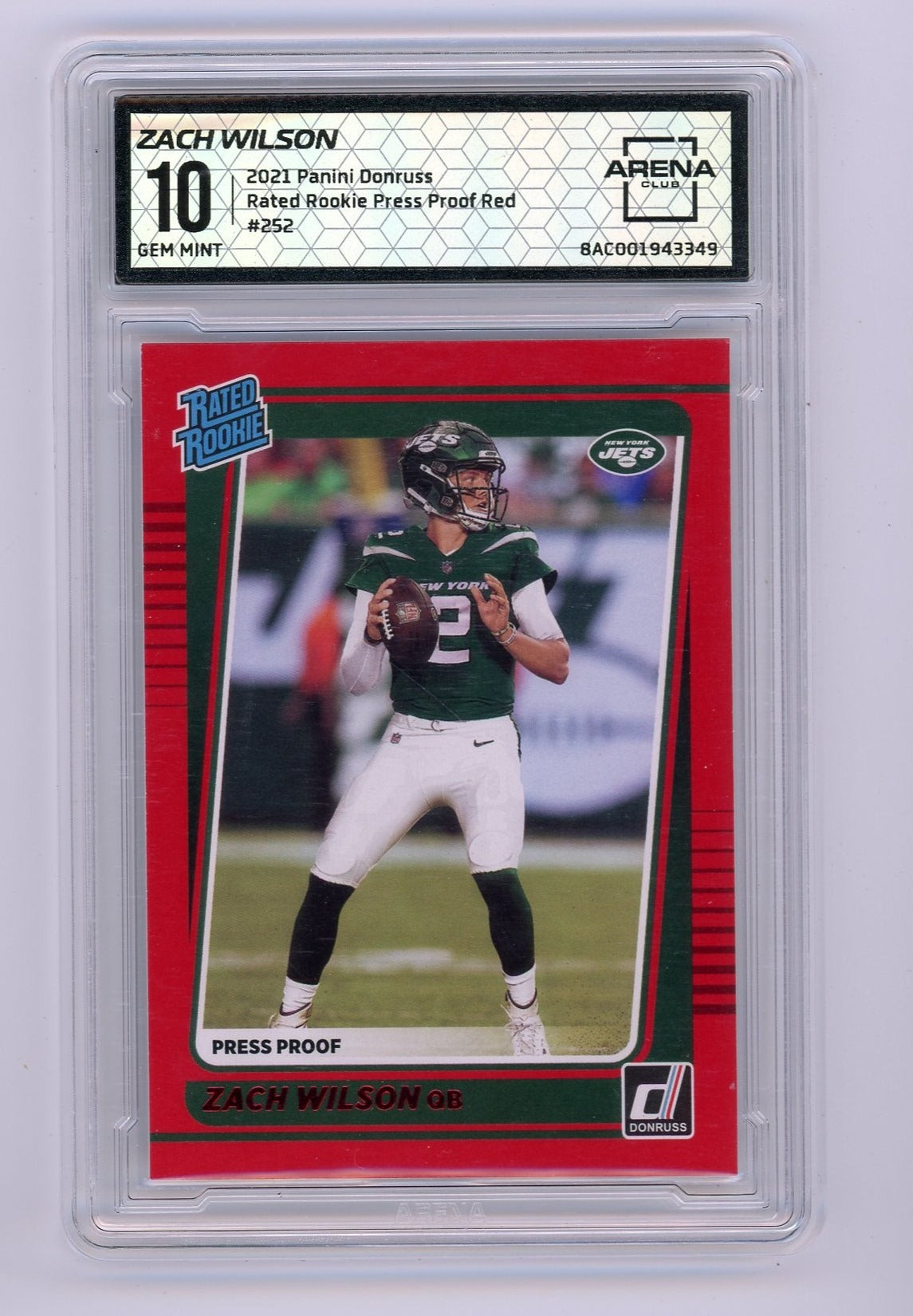 Zach Wilson 2021 Panini Donruss red press proof rookie card ARENA 10