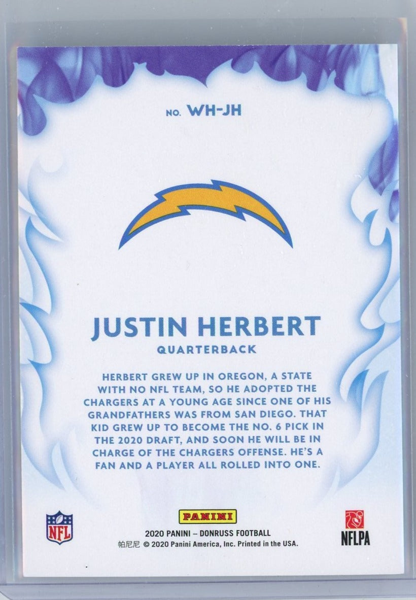 Justin Herbert 2020 Panini Donruss White Hot Rookies