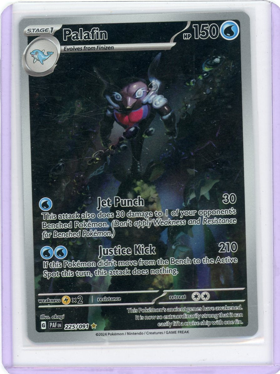 Palafin 2024 Pokemon Paldean Fates Illustration rare holo #225/091