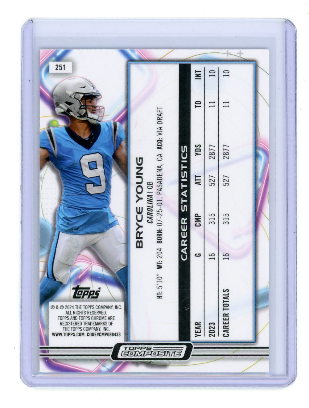 Bryce Young 2023 Topps Composite Football Nucleus Cosmic Chrome Rookie SP