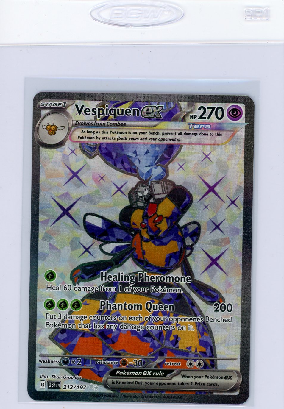 Pokemon Obsidian Flames Ultra Rare Vespiquen ex #212 (Illustration Rare) Pokemon Obsidian Flames Ultra Rare Vespiquen ex #212 (Illustration Rare)