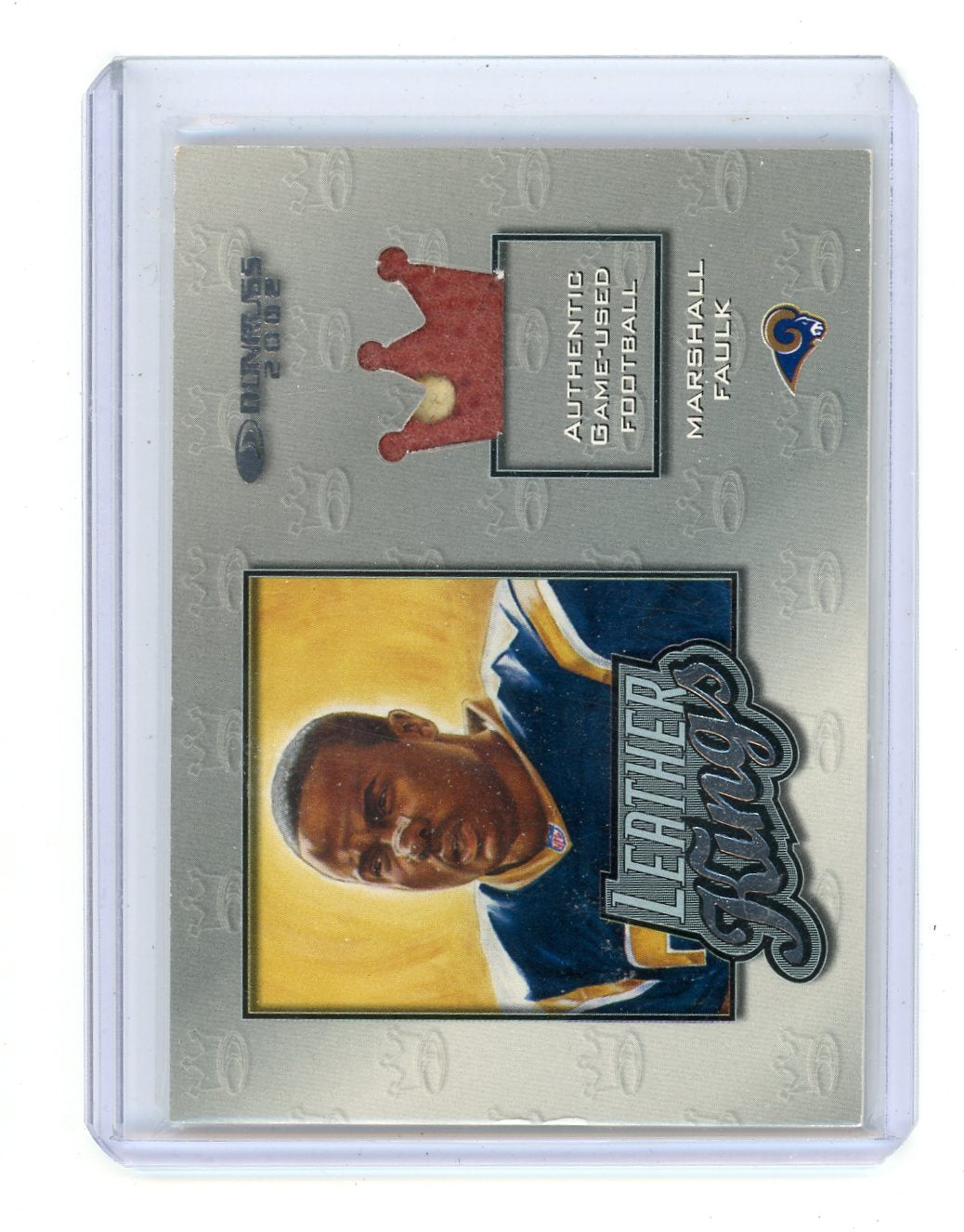 Marshall Faulk 2002 Donruss Leather Kings GU Football Relic #'d 057/250
