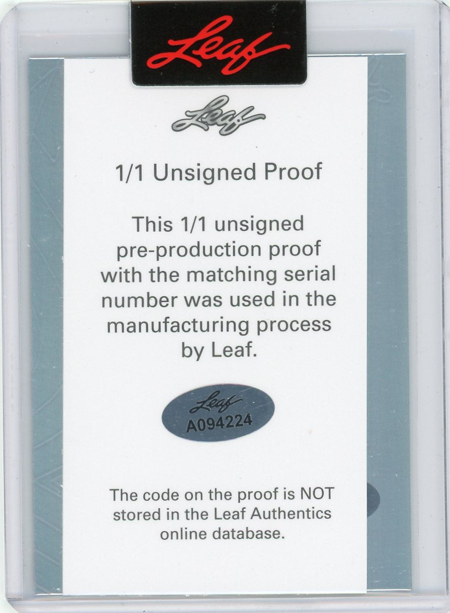 Walker Kessler 2023 Leaf OptiChrome #'d 1/1 Unsigned Pre-Production Proof