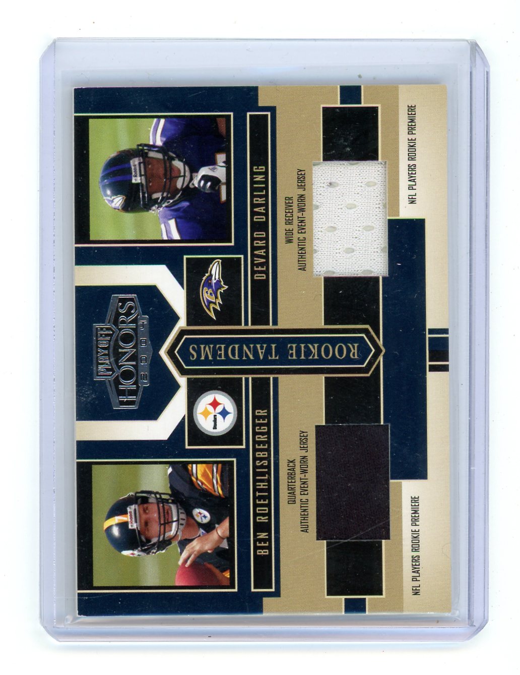 Ben Roethlisberger / Devard Darling 2004 Playoff Honors Rookie Tandems # RT-7