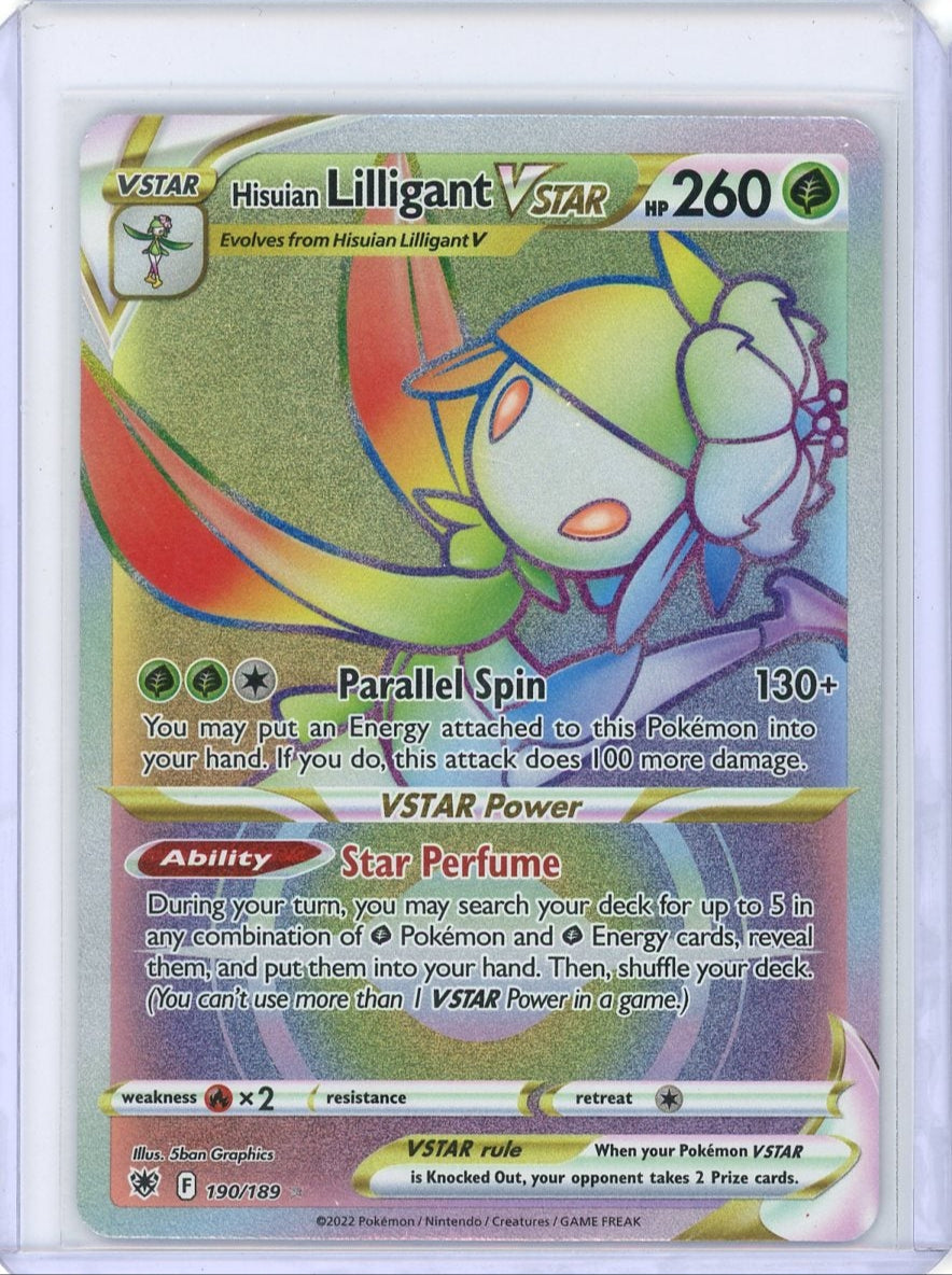 Hisuian Lilligant VSTAR 2022 Pokémon rare lucky rainbow holo 190/189