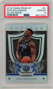 Zion Williamson 2019 Panini Prizm DP Silver Prizm Crusade RC PSA 10