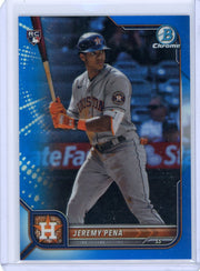 Jeremy Pena 2022 Bowman Chrome blue refractor rookie card #'d 042/150