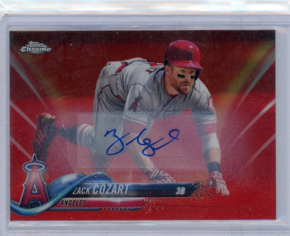 Zack Cozart 2018 Topps Chrome Update red refractor autograph #'d 3/5