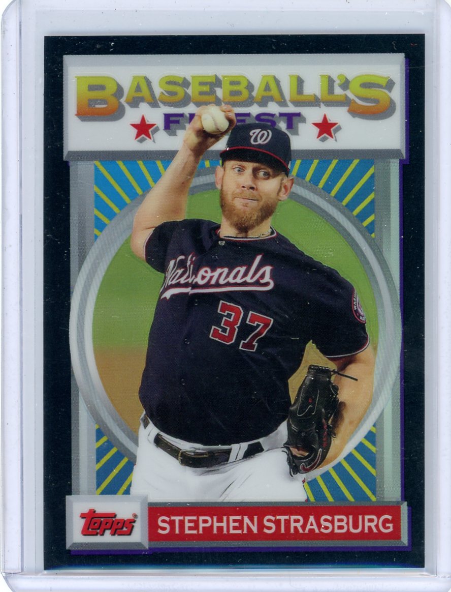 Steven Strasburg 2020 Topps Finest Flashbacks black refractor #'d 10/25