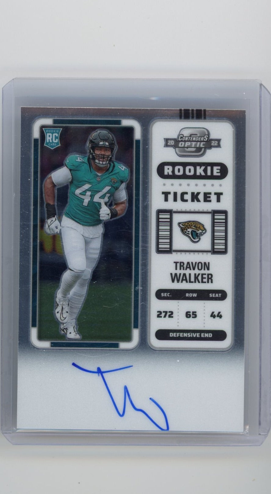 Travon Walker 2022 Panini Optic Contenders Rookie Ticket autograph