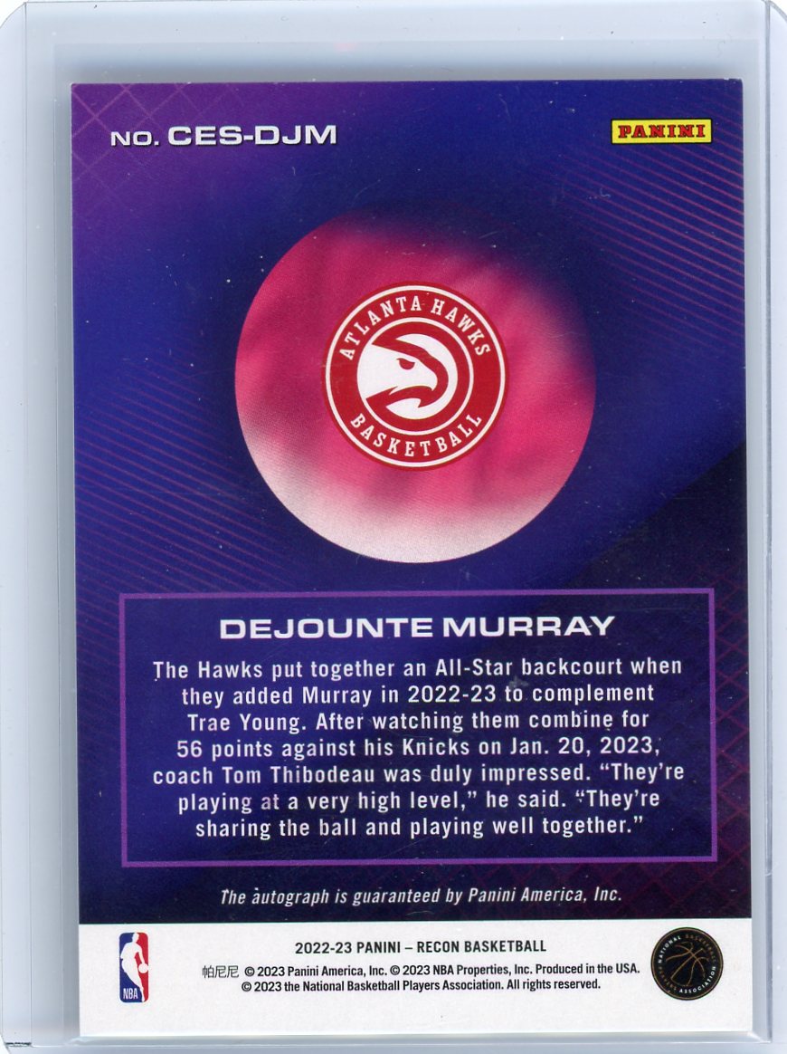 Dejounte Murray 2022-23 Panini Recon Called to Excellence autograph #'d 08/10
