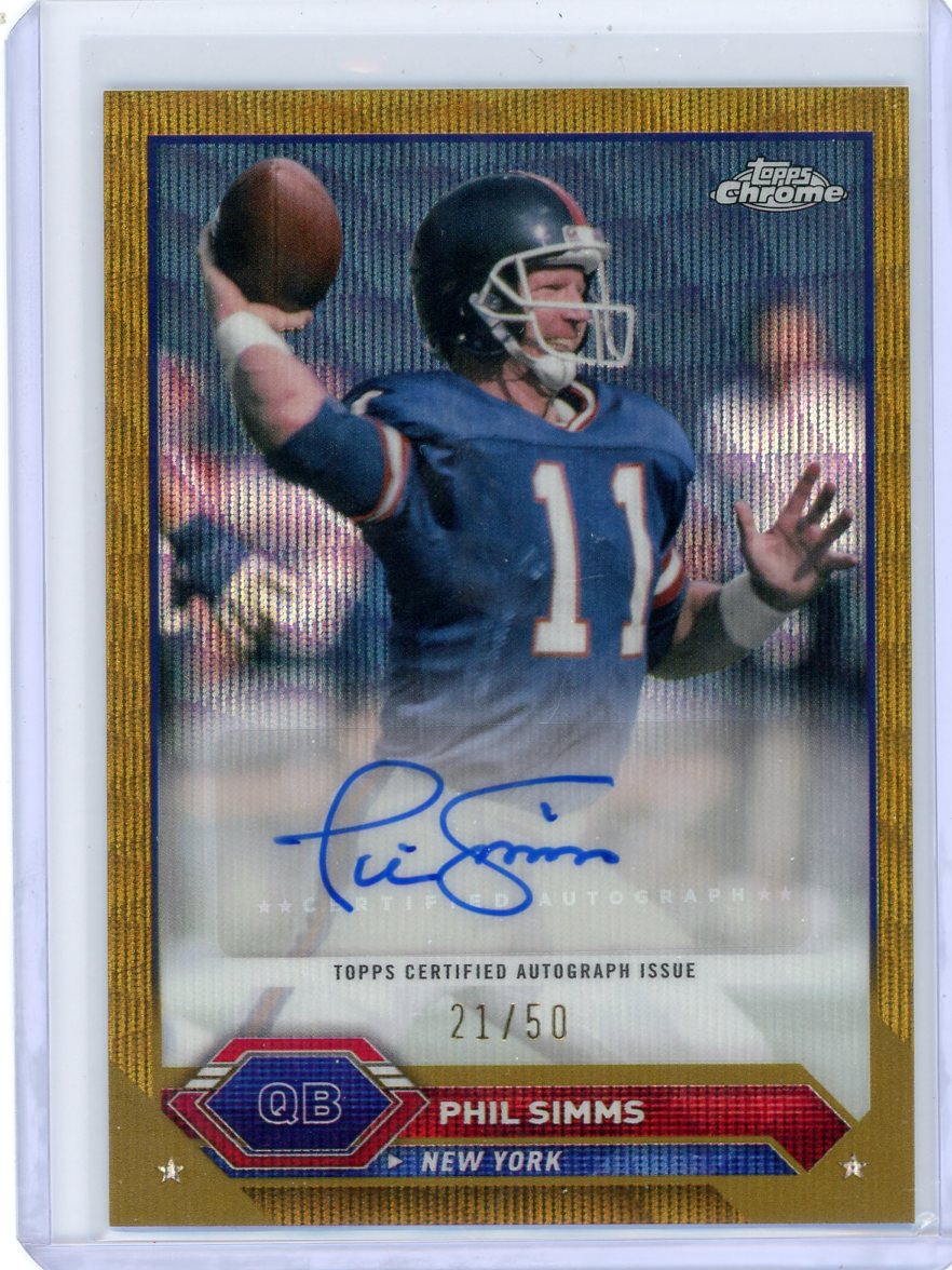 Phil Simms 2024 Topps Composite Gold Shimmer Auto #'d 21/50