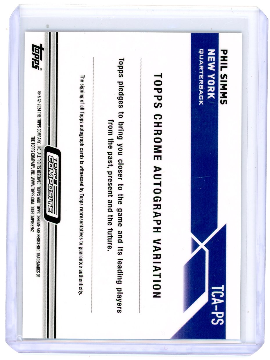 Phil Simms 2024 Topps Composite Gold Shimmer Auto #'d 21/50