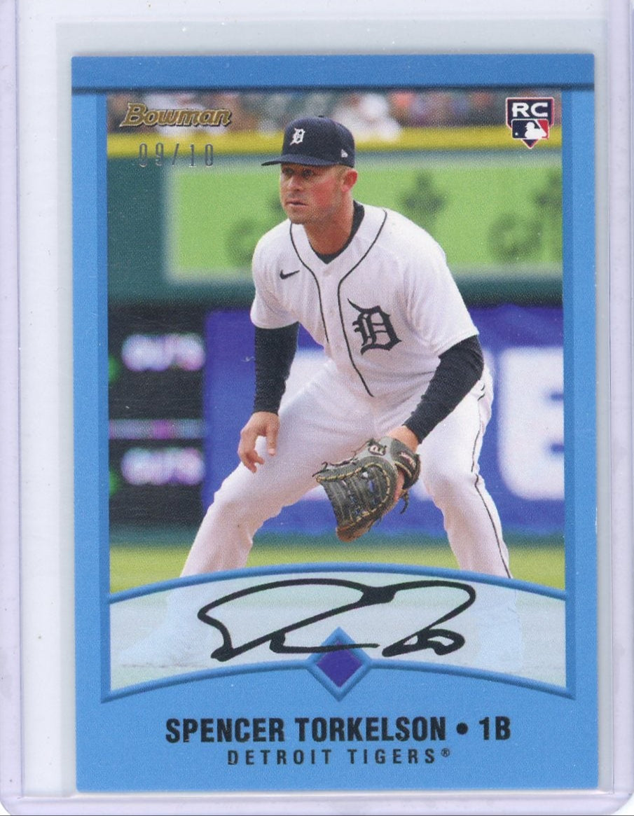 Spencer Torkelson 2022 Topps Throwback Thursday rookie card blue #'d 09/10