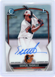 Samuel Basallo 2023 Bowman 1st Bowman Chrome autograph refractor #'d 320/499