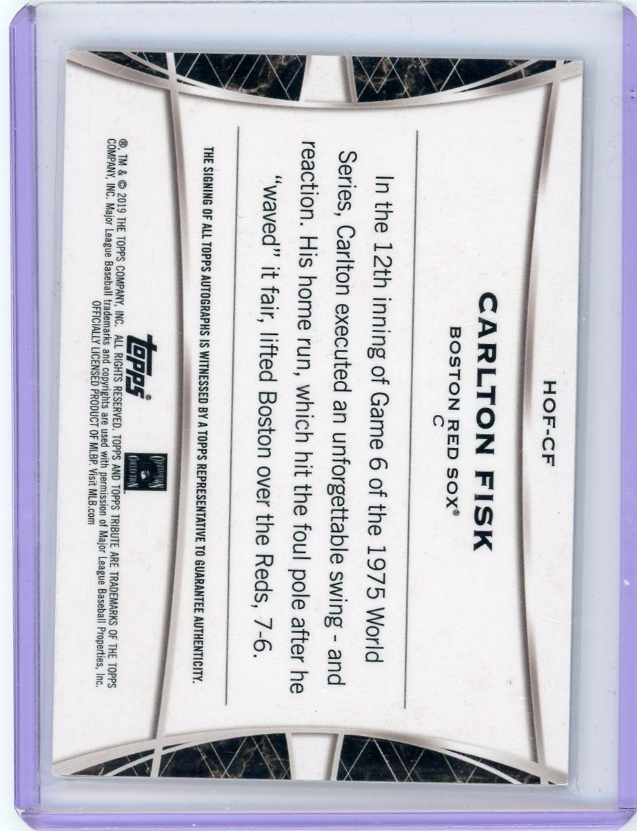 Carlton Fisk 2019 Topps Tribute to Enshrinement autograph #'d 34/90