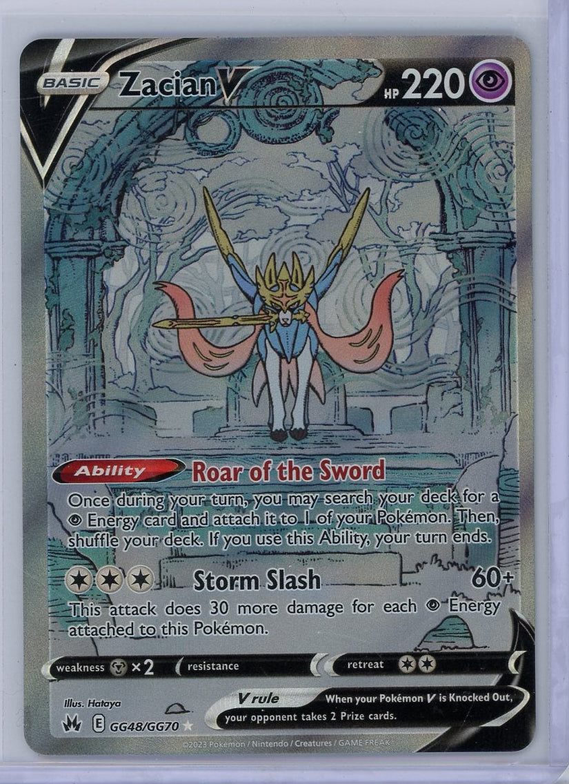 zacian rare card Zacian V Pokémon Crown Zenith Ultra Rare #GG48/GG70 – Piece Of The Game
