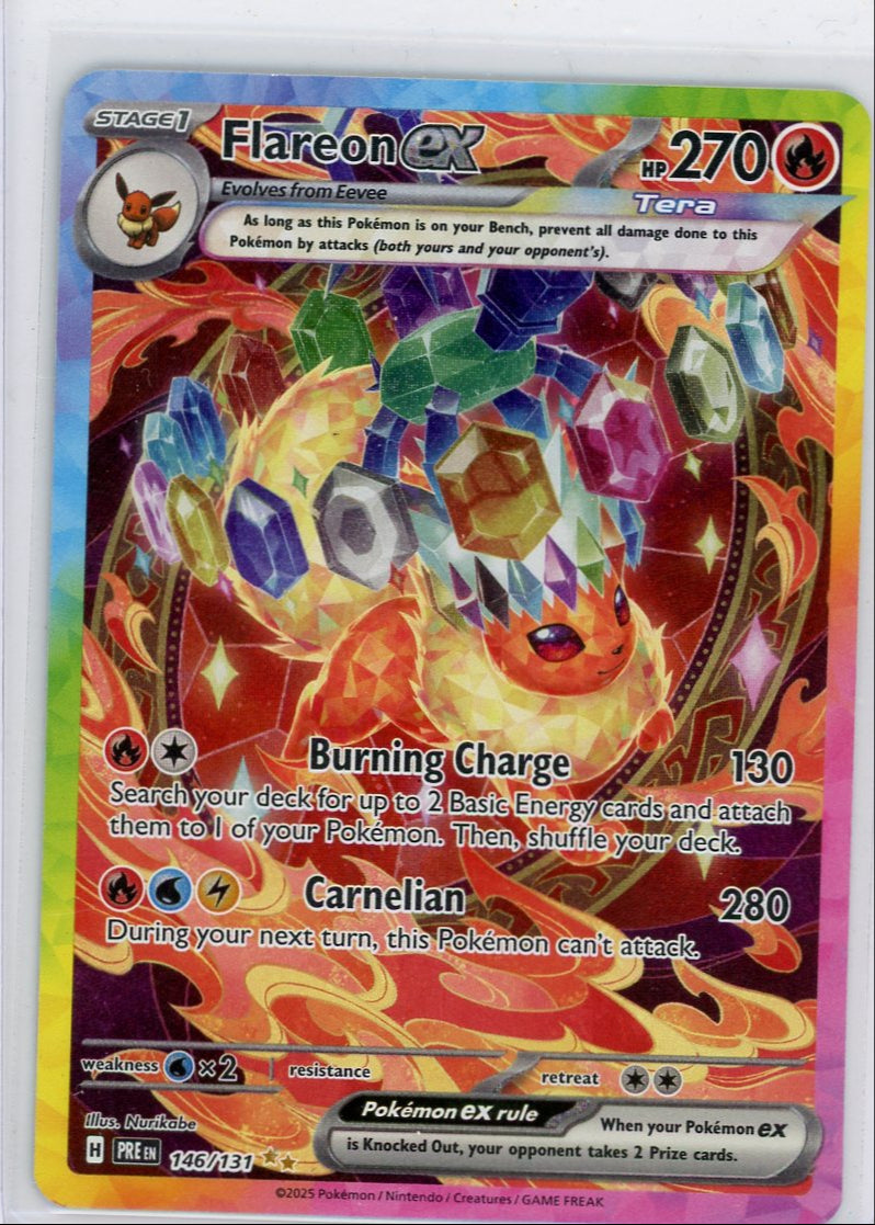 Flareon ex 2025 Pokemon Prismatic Evolution Special Illustration rare #146/131