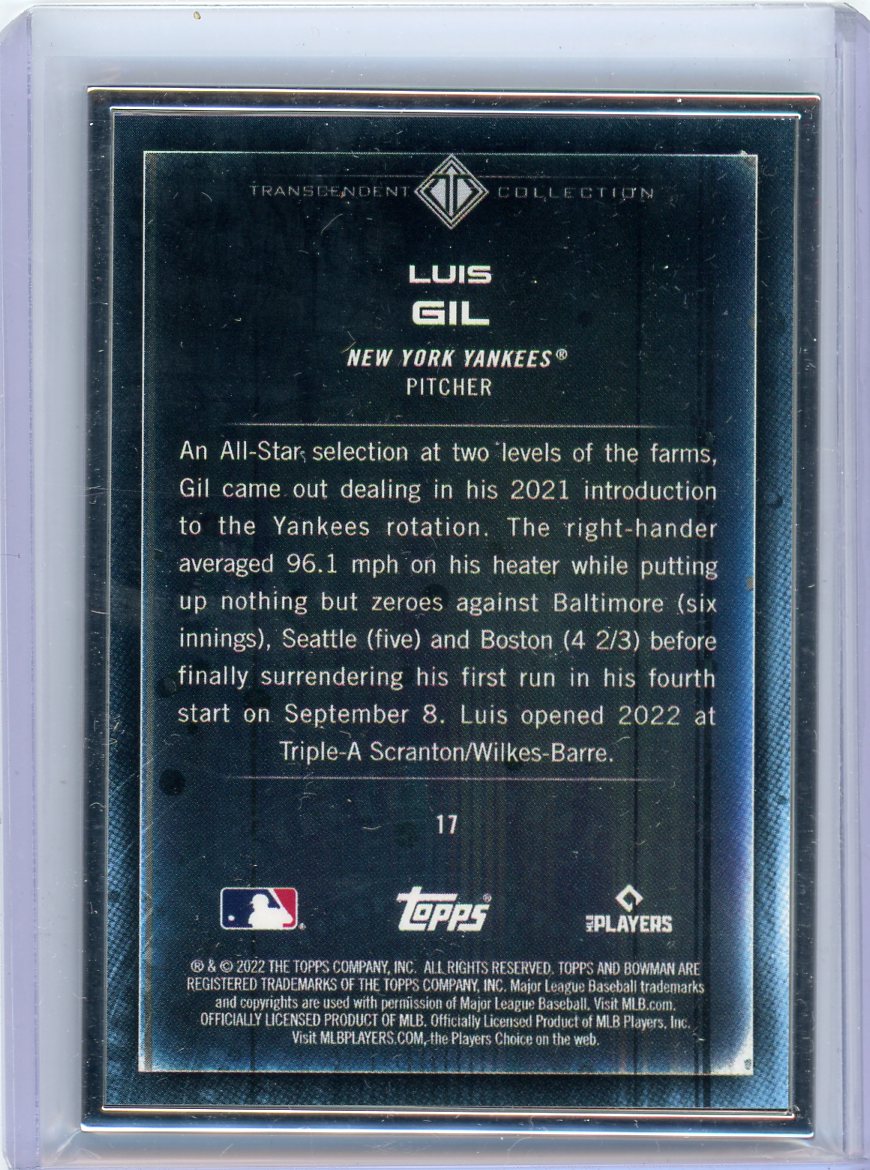 Luis Gil 2022 Bowman Transcendent Collection Bowman Icons /50