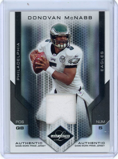Donovan McNabb 2007 Donruss Playoff Leaf Limited game-used jersey relic #'d 06/25