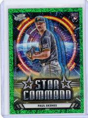 Paul Skenes 2024 Topps Chrome Cosmic Star Command Green Speckle Refractor #'d 63/75