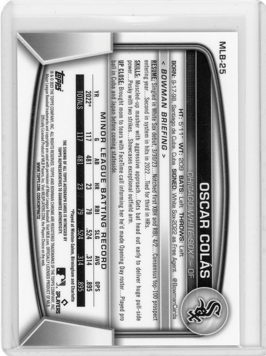 Oscar Colas 2023 Bowman Chrome National Convention Autograph 29/30 RC