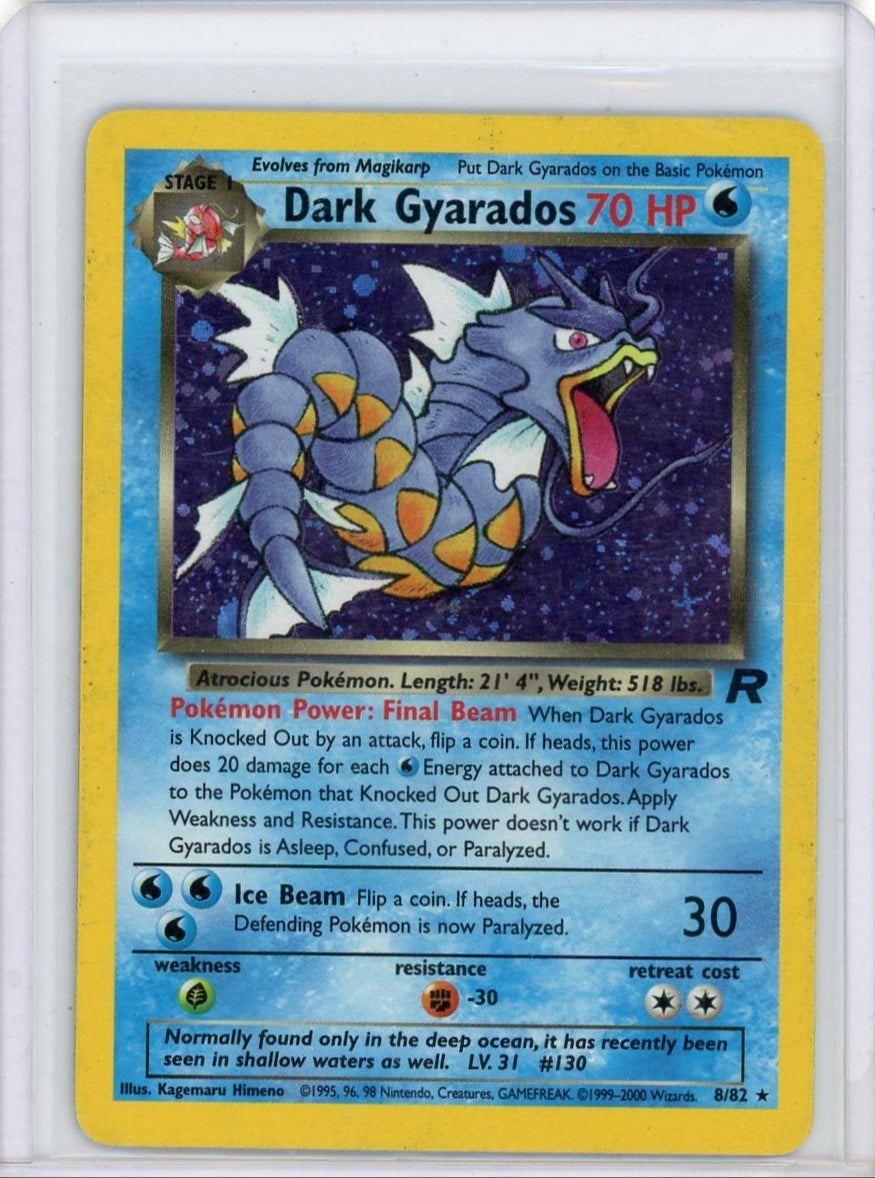 Dark Gyarados 2000 Pokemon Team Rocket holo #8/82 HP/DMG