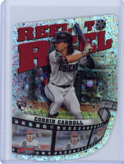 Corbin Carroll 2023 Bowman's Best Reel to Reel die-cut speckle rookie card