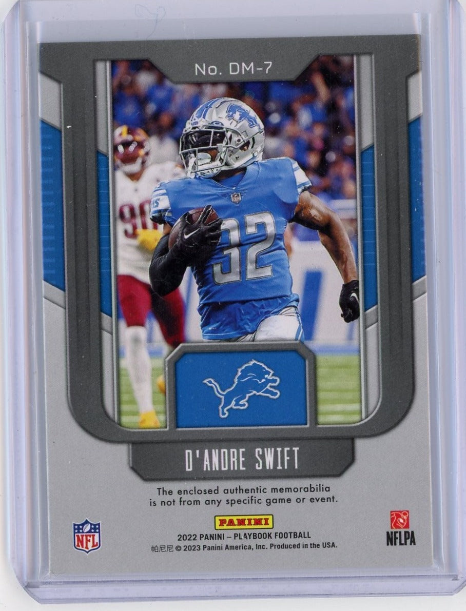 D'Andre Swift 2022 Panini Playbook Double Moves dual relic #"d 21/49