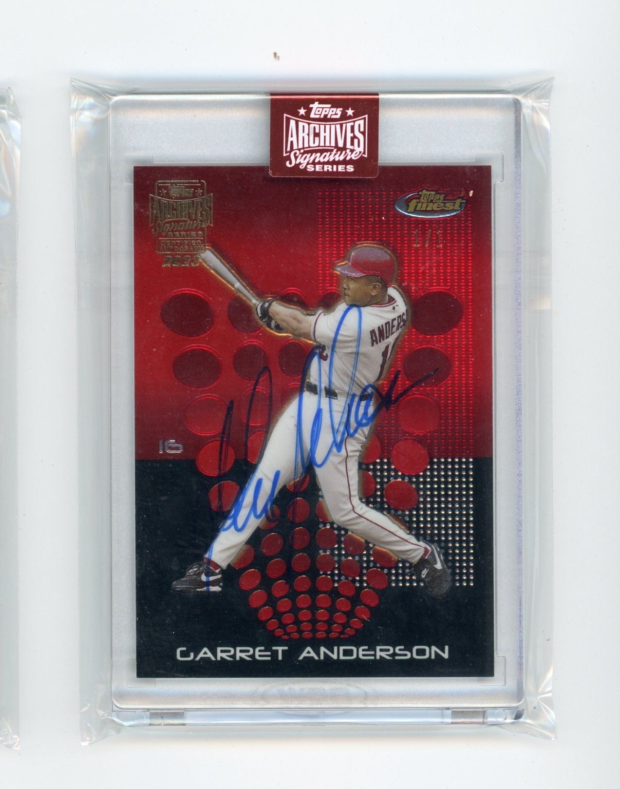 Garret Anderson 2023 Topps Archives Signature 2004 Topps Finest autograph  #'d 1/1