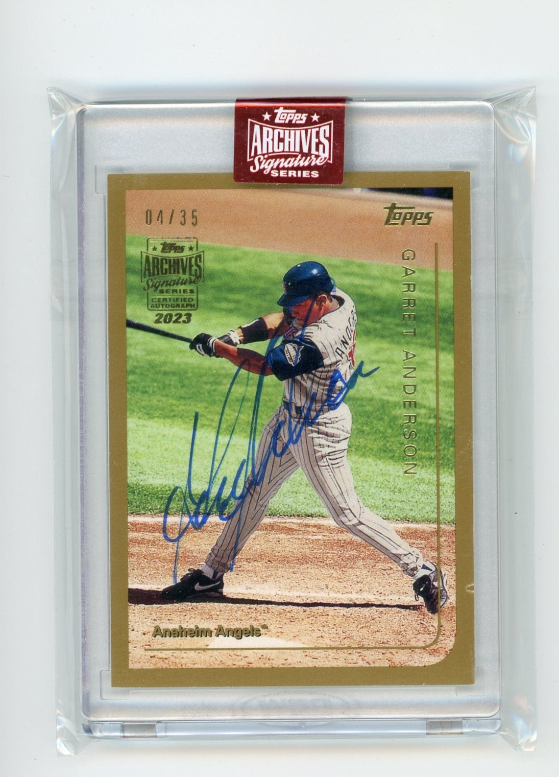 Garret Anderson 2023 Topps Archives Signature 1998 Topps autograph #'d 04/35