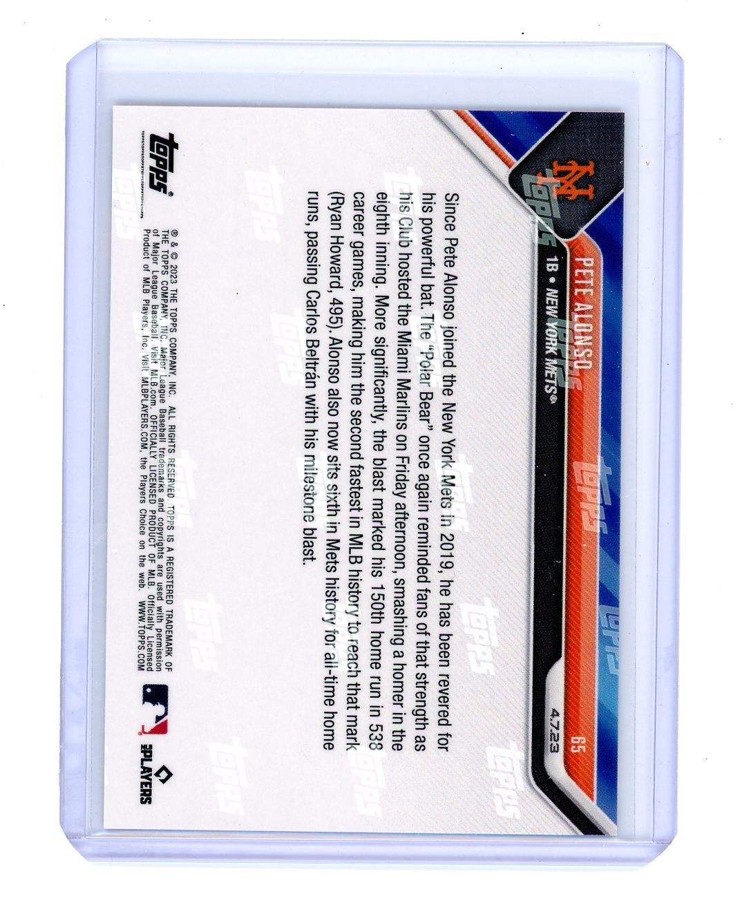 Pete Alonso 2023 Topps Now #65