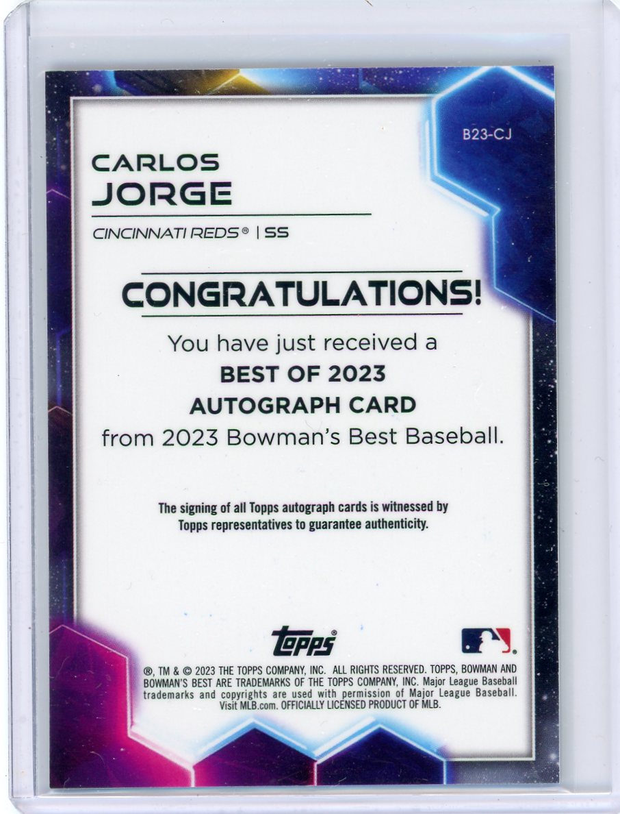 Carlos Jorge 2023 Bowman's Best prospect autograph