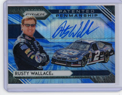 Rusty Wallace 2020 Panini Prizm Racing NASCAR hyper blue prizm autograph #'d 11/25
