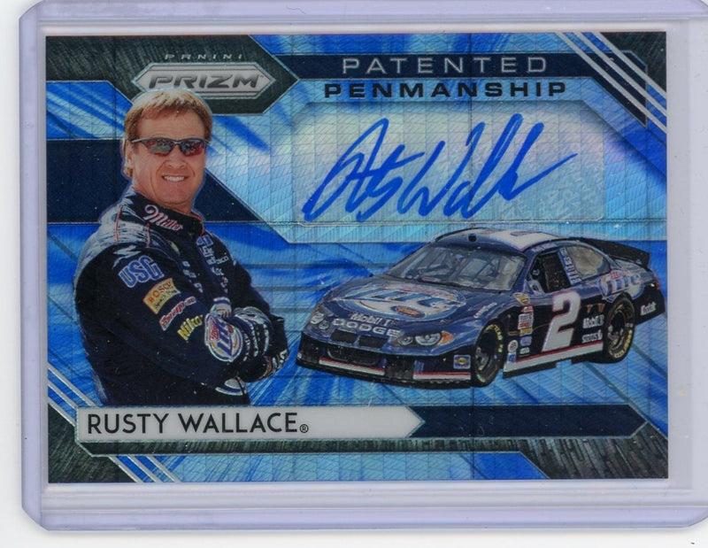 Rusty Wallace 2020 Panini Prizm Racing NASCAR hyper blue prizm autograph 
