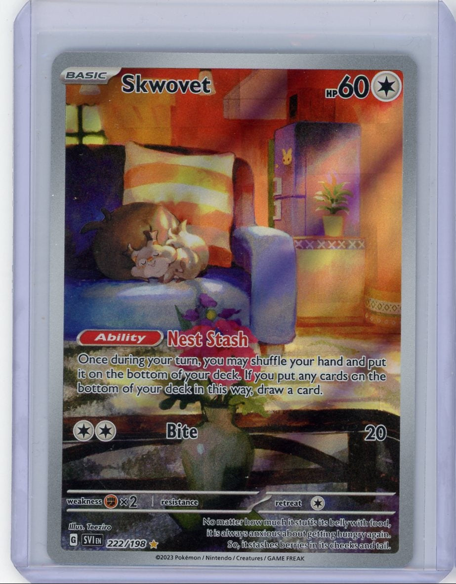 Skwovet 2023 Pokemon Scarlet & Violet Illustration rare #222/198