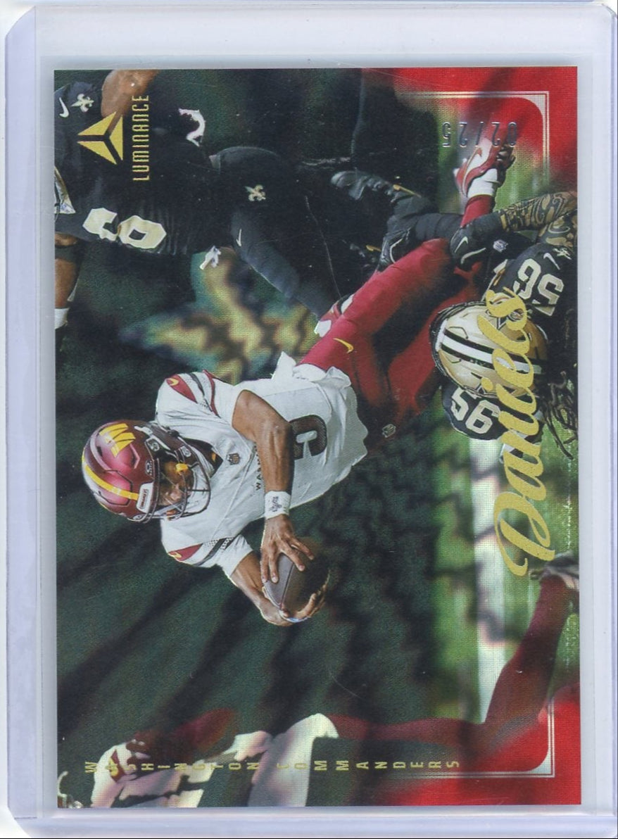 Jayden Daniels 2025 Luminance #77 Red #'d 02/25
