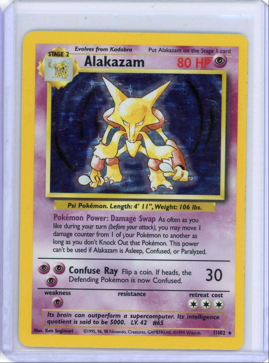 alakazam pokemon card 1995 Pokemon Base Set 2 Alakazam