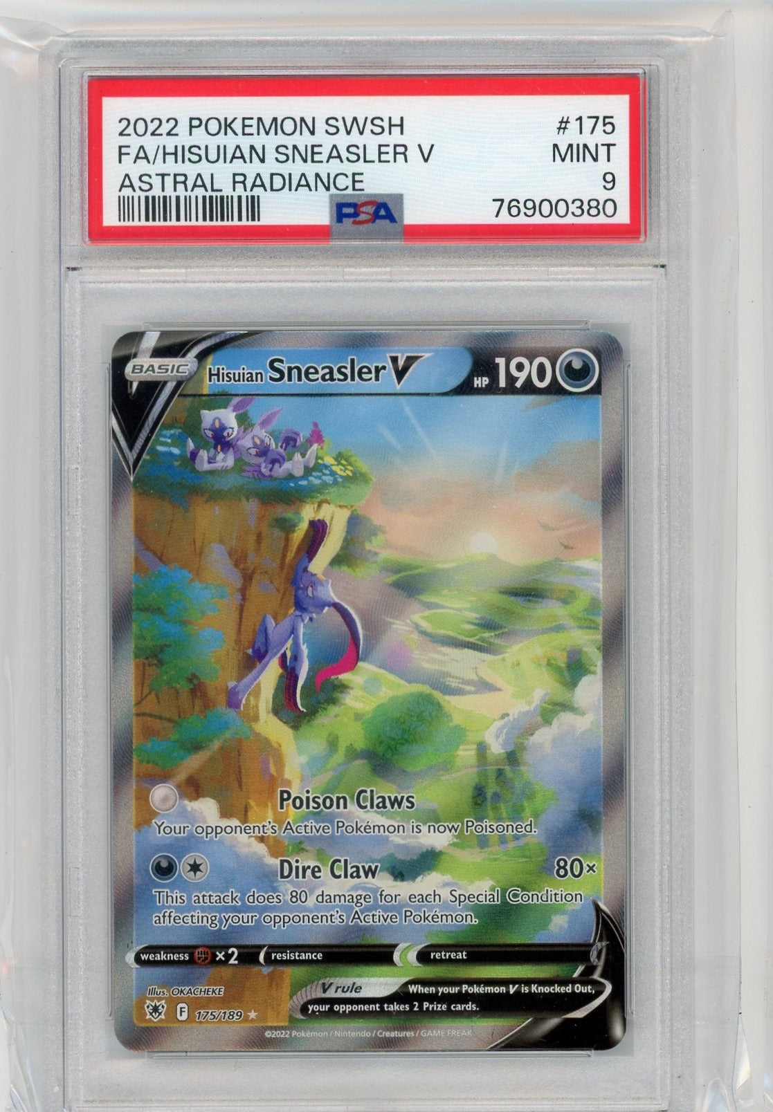sneasler v pokemon card value Hisuian Sneasler V 074/067 SR Space Juggler – Radiant Chain Collectibles
