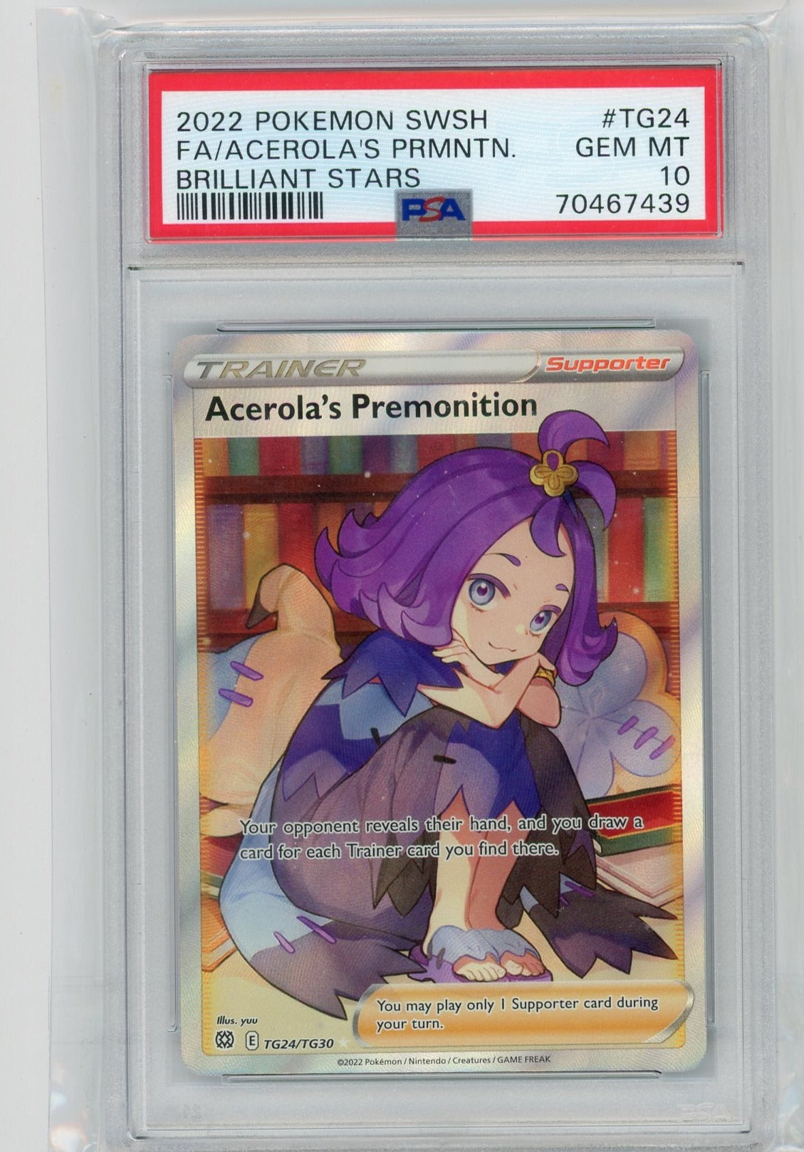 Acerola's Premonition #TG24 PSA 10 [Brilliant Stars]