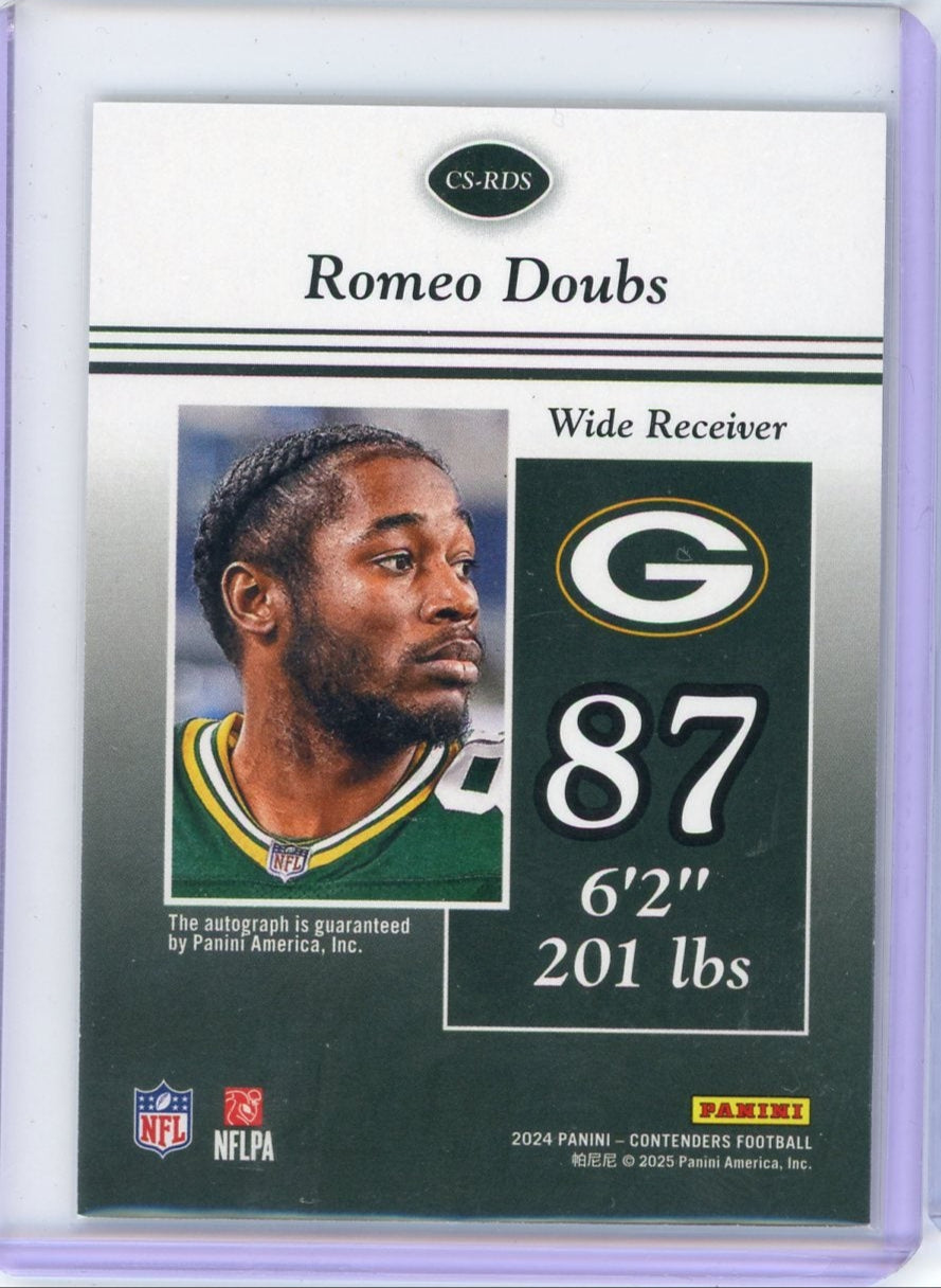 Romeo Doubs 2024 Panini Contenders 1999 Contenders Finesse Gold #'d 19/25