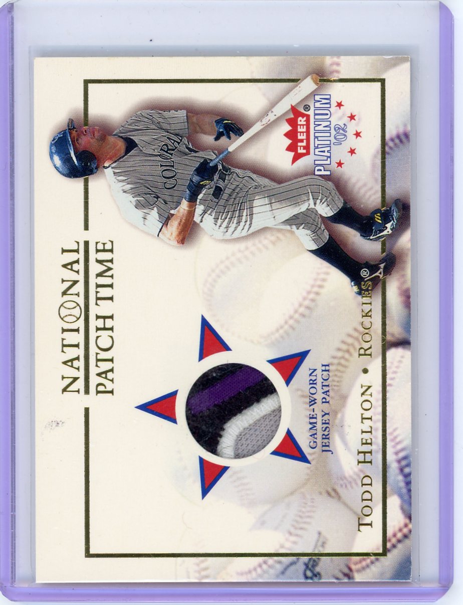 Todd Helton 2002 Fleer Platinum National Patch Time relic #'d 3/110