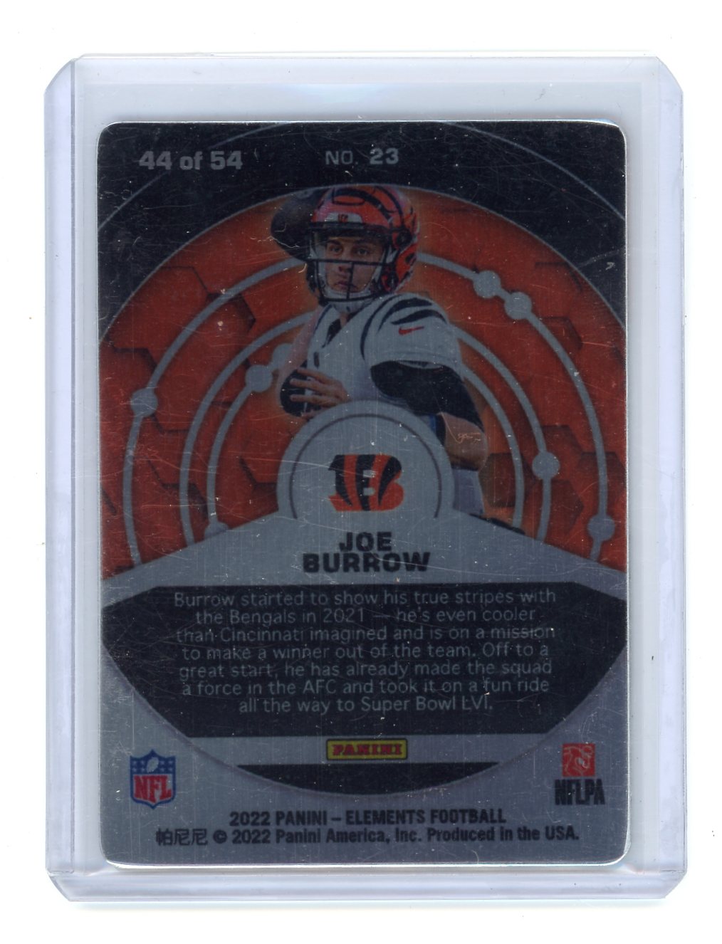 Joe Burrow 2022 Panini Elements Xenon #'d 44/54