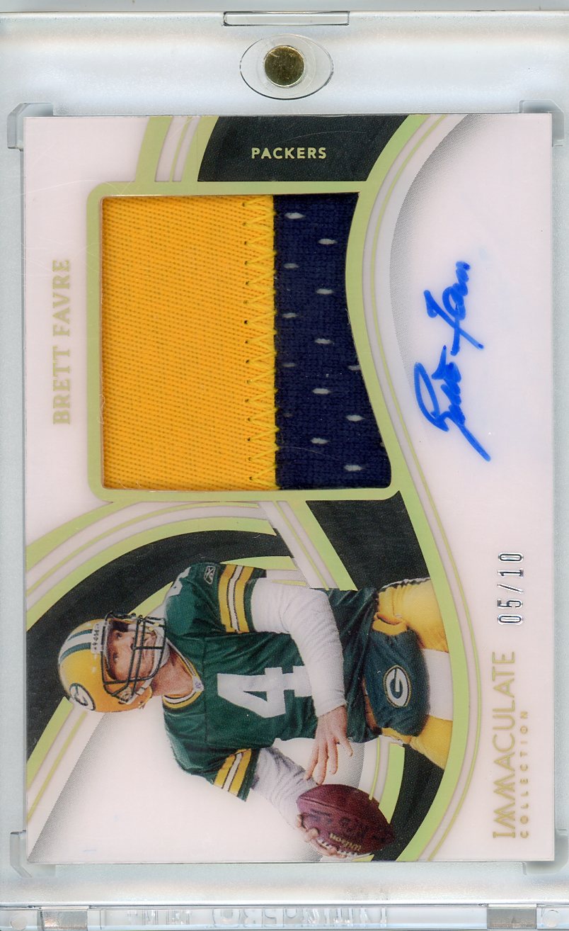 Brett Favre 2023 Panini Immaculate Premium Patch autograph #'d 05/10
