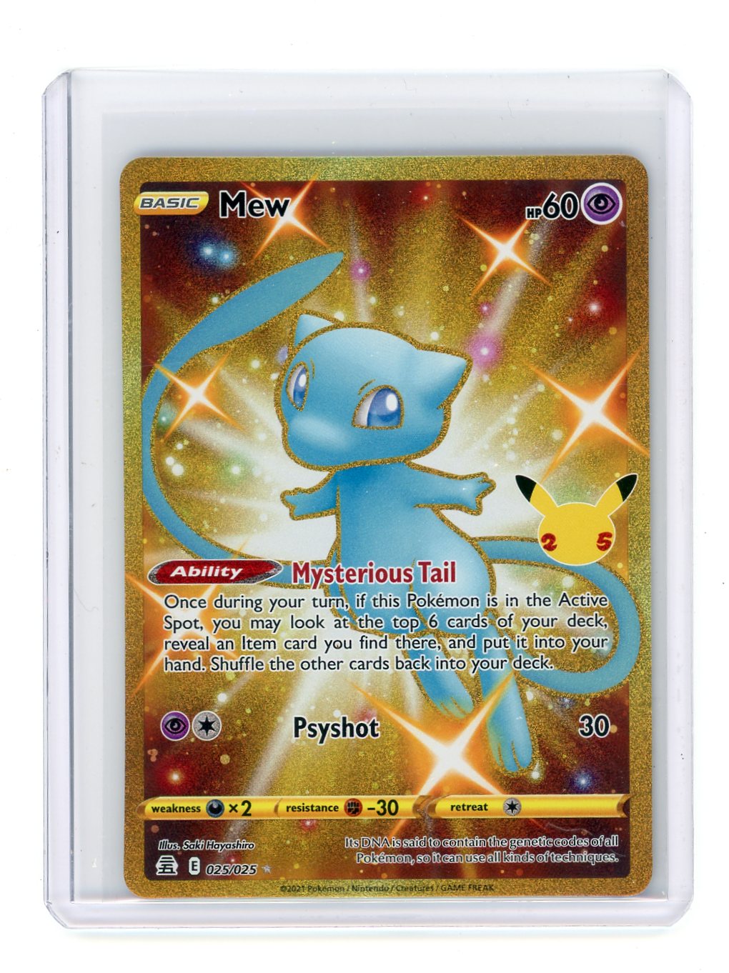 Pokemon - Mew 025/025 - Celebrations - Gold Full Art Card