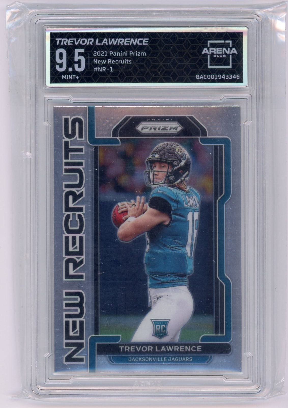 Trevor Lawrence 2021 Panini Prizm New Recruits rookie card ARENA 9.5