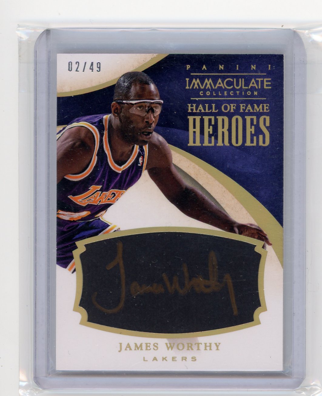 James Worthy 2013-14 Immaculate HoF Hereos Autograph #'d 02/49