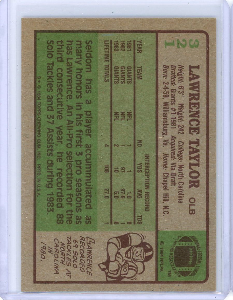 Lawrence Taylor 1984 Topps Pro Bowl