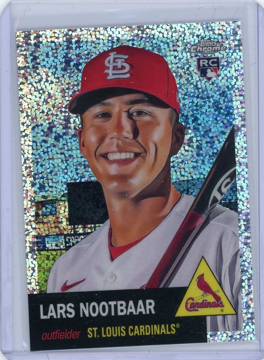 Lars Nootbaar 2022 Topps Chrome Platinum mini diamond rookie card #'d 062/150