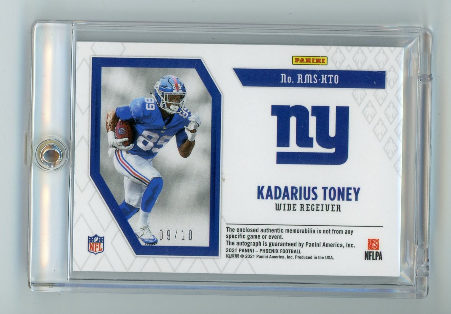 Kadarius Toney 2021 Phoenix Rising Rookie auto 09/10